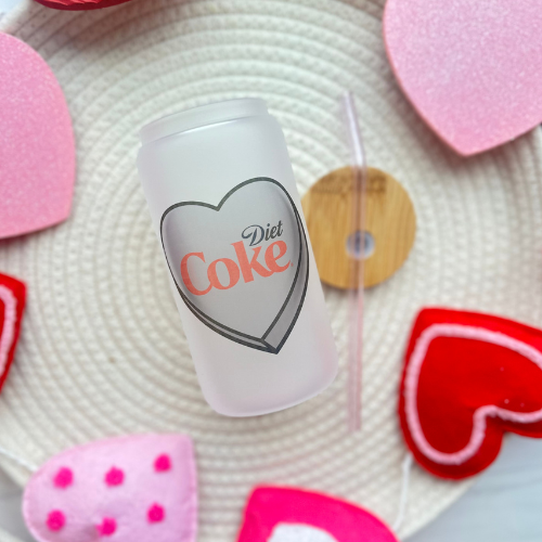 Diet Coke Heart Glass Can