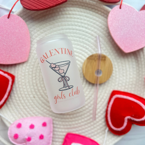 Galentine Girls Club Martini Glass Can