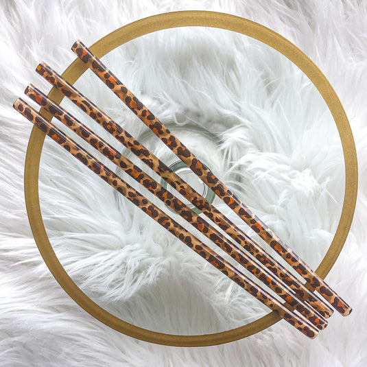 Leopard Print Straws