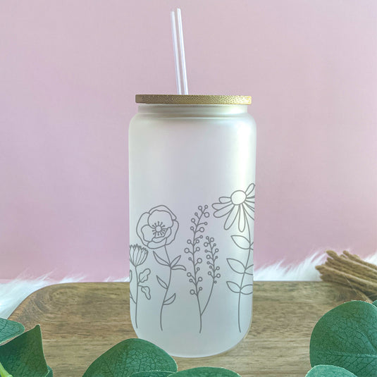 Wildflower Glass Can