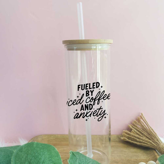 Fueled By Iced Coffee and Anxiety Tall Glass Can