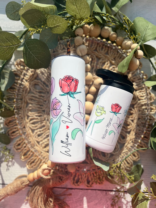 Mommy + Me Custom Floral Tumbler