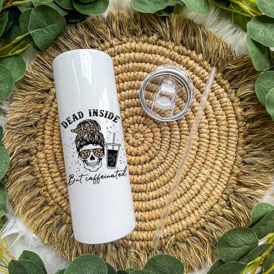 Dead Inside Leopard Skull Tumbler