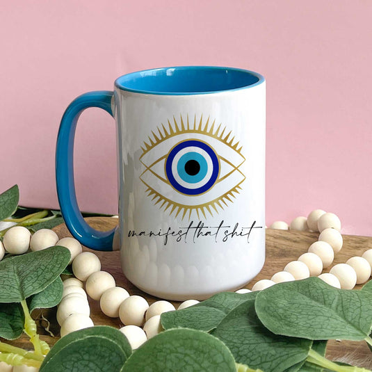Manifest That Shit Evil Eye With Lashes Mug