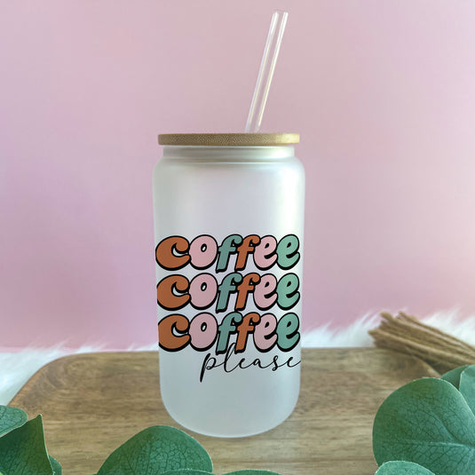 Coffee Please Glass Can