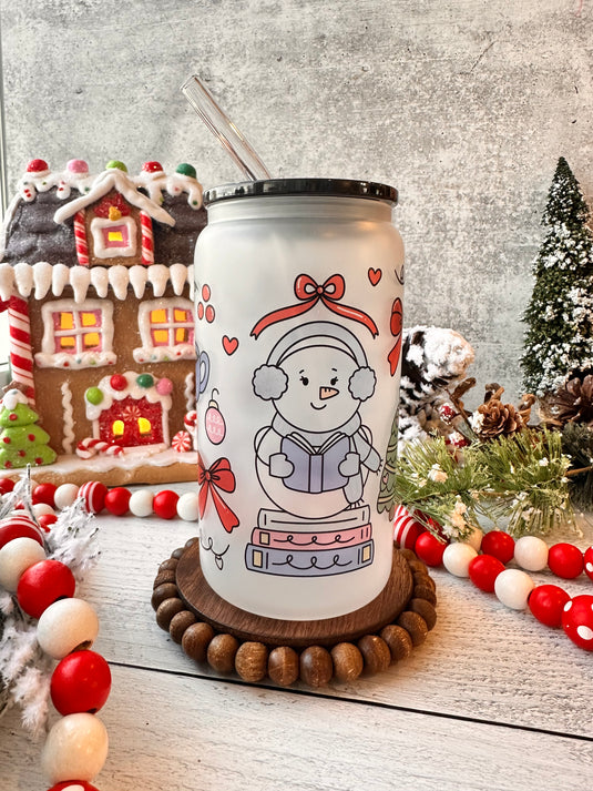 Snowman Reader Glass Can