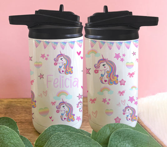Toddler Tumbler with Unicorn Head with Hair