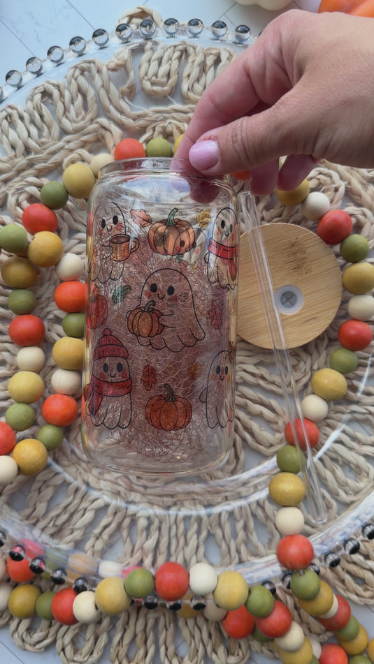 CUTIE GHOST FALL GLASS CAN