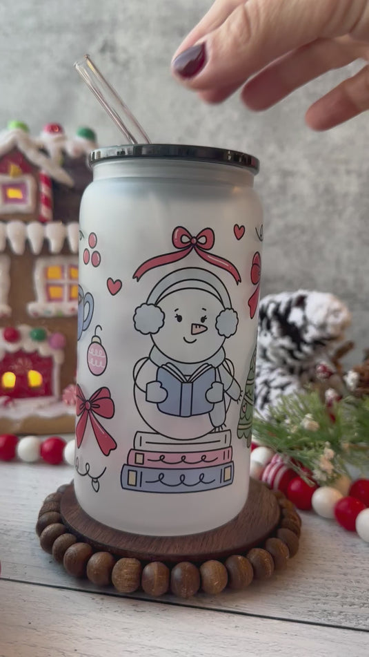 Snowman Reader Glass Can