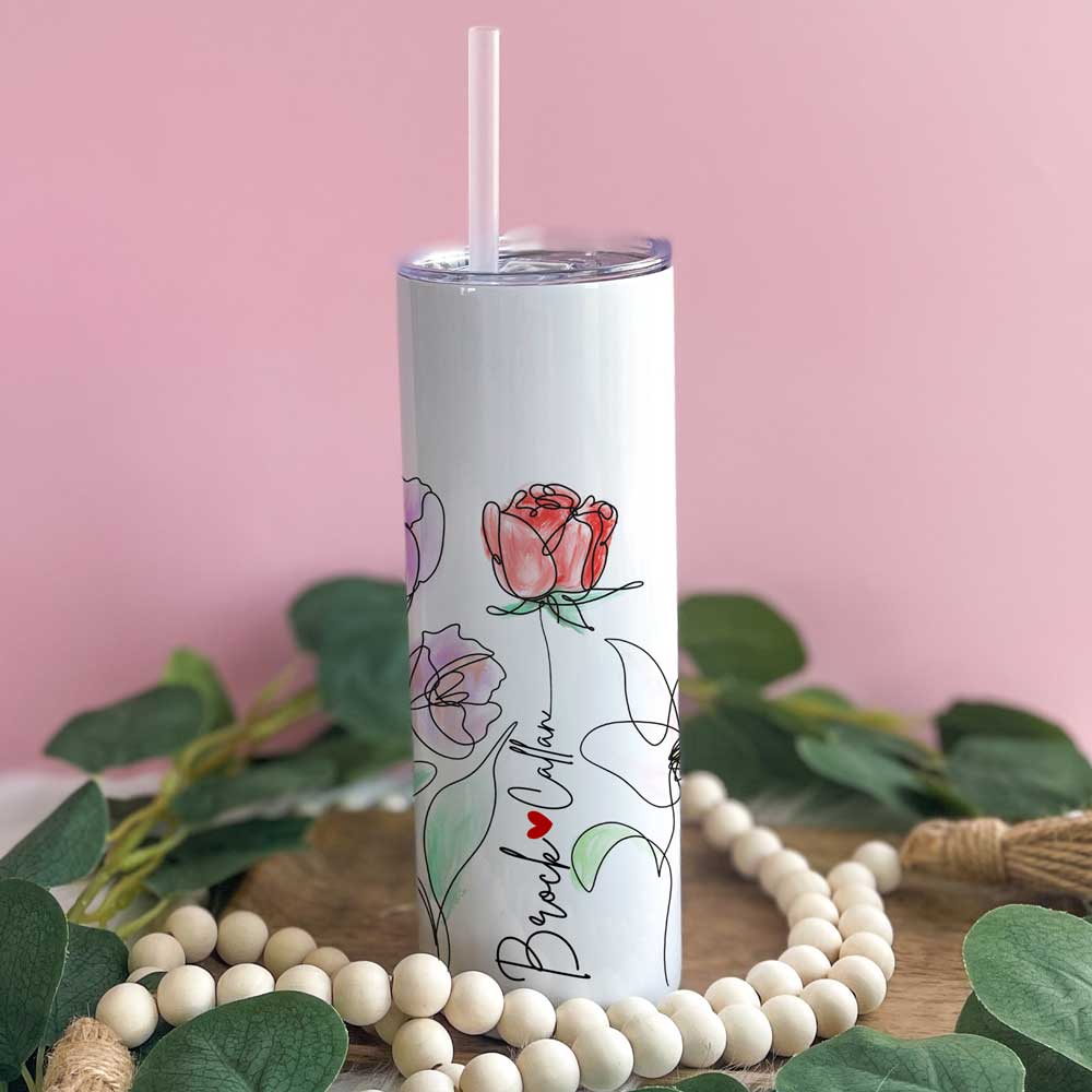 Custom Floral Tumbler