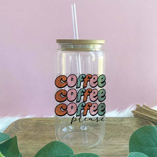 Coffee Please Glass Can